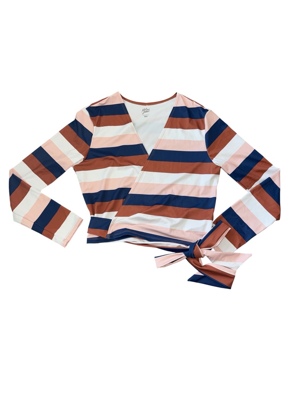 Kortni Jeane Stripe Long Sleeve Swim Top